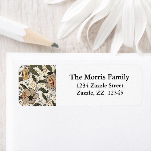  William Morris Pomegranate Etiket (Insitu)