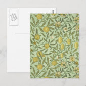 William Morris Pomegranate Fruit Design Briefkaart (Voorkant / Achterkant)