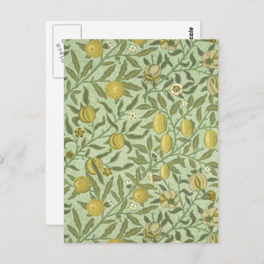 William Morris Pomegranate Fruit Design Briefkaart (Voorkant / Achterkant)