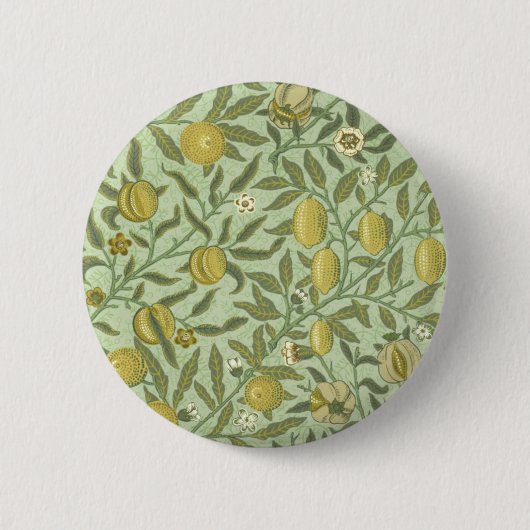 William Morris Pomegranate Fruit Design Ronde Button 5,7 Cm (Voorkant)