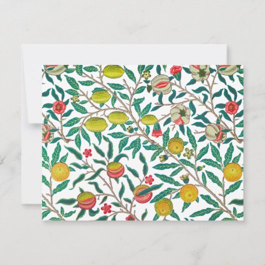 William Morris Pomegranate in heldere witte kaart (Achterkant)