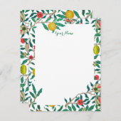 William Morris Pomegranate in heldere witte kaart (Voorkant / Achterkant)