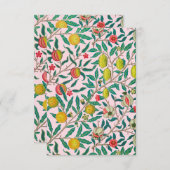 William Morris Pomegranate in roze Informatiekaartje (Voorkant / Achterkant)