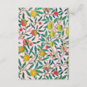 William Morris Pomegranate in roze Informatiekaartje (Achterkant)