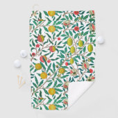 William Morris Pomegranate in White Golf Towel Golfhanddoek (Insitu)