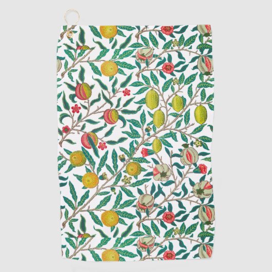 William Morris Pomegranate in White Golf Towel Golfhanddoek (Voorkant)
