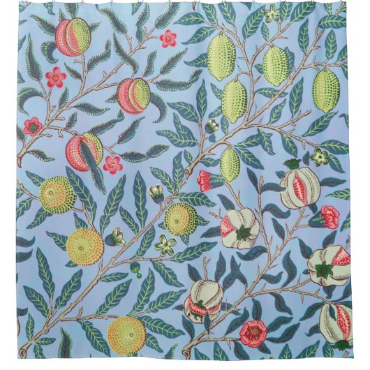 William Morris Pomegranate Pastel Fruit Pattern Douchegordijn (Voorkant)