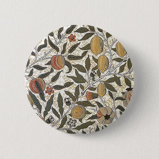 William Morris Pomegranate Ronde Button 5,7 Cm (Voorkant)