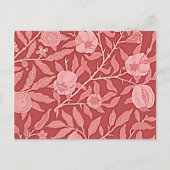 William Morris - Pomegranate (rood) ontwerp Briefkaart (Voorkant)