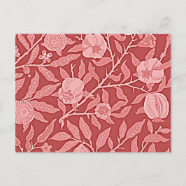 William Morris - Pomegranate (rood) ontwerp Briefkaart