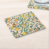 WILLIAM MORRIS "POMEGRANATE" SQUARE PAPER ONDERZET KARTONNEN ONDERZETTERS (Schuin)