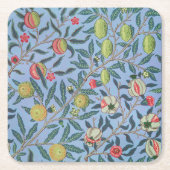 WILLIAM MORRIS "POMEGRANATE" SQUARE PAPER ONDERZET KARTONNEN ONDERZETTERS (Voorkant)