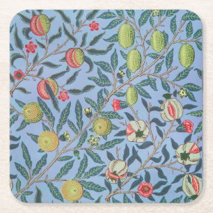 WILLIAM MORRIS "POMEGRANATE" SQUARE PAPER ONDERZET KARTONNEN ONDERZETTERS