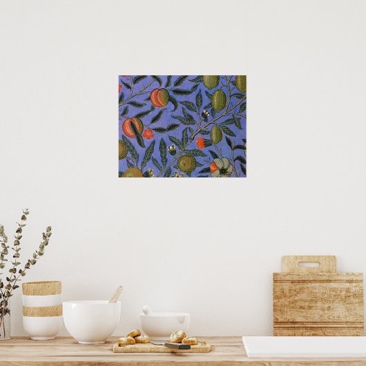 William Morris Pomegranate Wallpaper Poster (Keuken)