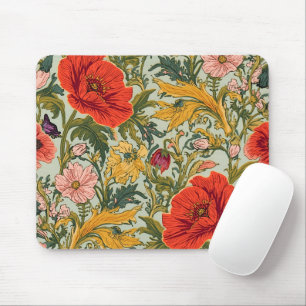 William Morris Poppies Art Nouveau bloempatroon  Muismat