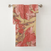 William Morris Poppies Floral Art Nouveau Pattern Bad Handdoek (Insitu)