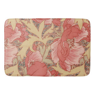 William Morris Poppies Floral Art Nouveau Pattern Badmat