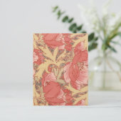 William Morris Poppies Floral Art Nouveau Pattern Briefkaart (Staand voorkant)