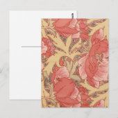 William Morris Poppies Floral Art Nouveau Pattern Briefkaart (Voorkant / Achterkant)