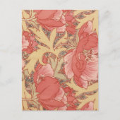 William Morris Poppies Floral Art Nouveau Pattern Briefkaart (Voorkant)