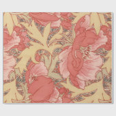 William Morris Poppies Floral Art Nouveau Pattern Cadeaupapier (Vlak)