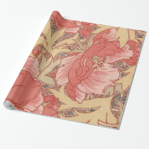 William Morris Poppies Floral Art Nouveau Pattern Cadeaupapier