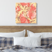 William Morris Poppies Floral Art Nouveau Pattern Canvas Afdruk (Insitu (Slaapkamer))