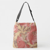 William Morris Poppies Floral Art Nouveau Pattern Crossbody Tas (Achterkant)