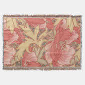 William Morris Poppies Floral Art Nouveau Pattern Deken (Voorkant)