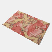 William Morris Poppies Floral Art Nouveau Pattern Deurmat (Schuin)