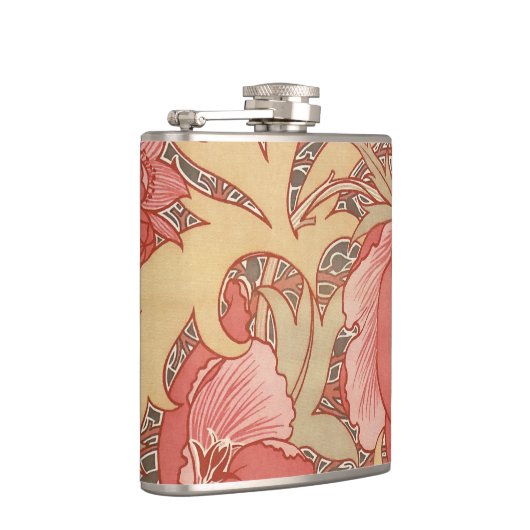 William Morris Poppies Floral Art Nouveau Pattern Heupfles (Rechts)