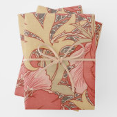 William Morris Poppies Floral Art Nouveau Pattern Inpakpapier Vel (In situ)
