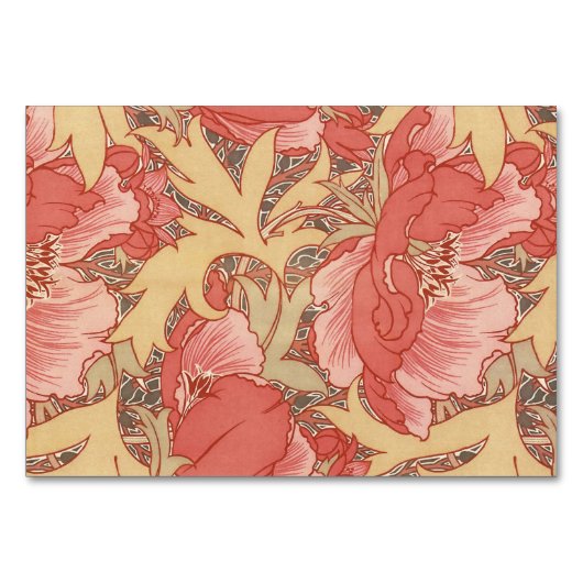 William Morris Poppies Floral Art Nouveau Pattern Kaart (Voorkant)