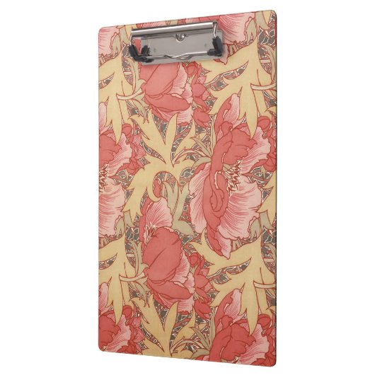 William Morris Poppies Floral Art Nouveau Pattern Klembord (Links)