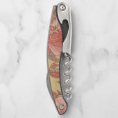 William Morris Poppies Floral Art Nouveau Pattern Kurkentrekker (Achterkant)