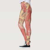 William Morris Poppies Floral Art Nouveau Pattern Leggings (Links)