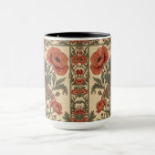 William Morris Poppies Floral Art Nouveau Pattern Mok (Midden)