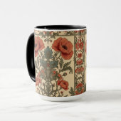 William Morris Poppies Floral Art Nouveau Pattern Mok (Voorkant links)