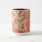 William Morris Poppies Floral Art Nouveau Pattern Mok (Midden)