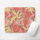 William Morris Poppies Floral Art Nouveau Pattern Muismat (Met muis)
