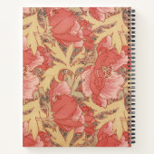 William Morris Poppies Floral Art Nouveau Pattern Notitieboek (Achterkant)