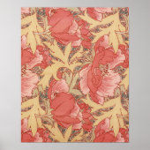 William Morris Poppies Floral Art Nouveau Pattern Poster (Voorkant)