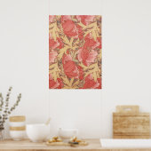 William Morris Poppies Floral Art Nouveau Pattern Poster (Keuken)