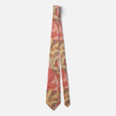 William Morris Poppies Floral Art Nouveau Pattern Stropdas (Voorkant)