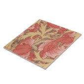 William Morris Poppies Floral Art Nouveau Pattern Tegeltje (Zijkant)