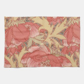 William Morris Poppies Floral Art Nouveau Pattern Theedoek (Horizontaal)