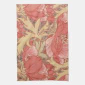 William Morris Poppies Floral Art Nouveau Pattern Theedoek (Verticaal)
