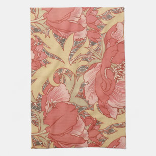 William Morris Poppies Floral Art Nouveau Pattern Theedoek