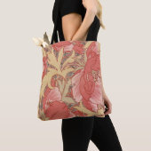 William Morris Poppies Floral Art Nouveau Pattern Tote Bag (Dichtbij)