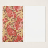William Morris Poppies Floral Art Nouveau Pattern Visitekaartje (Voorkant /achterkant)